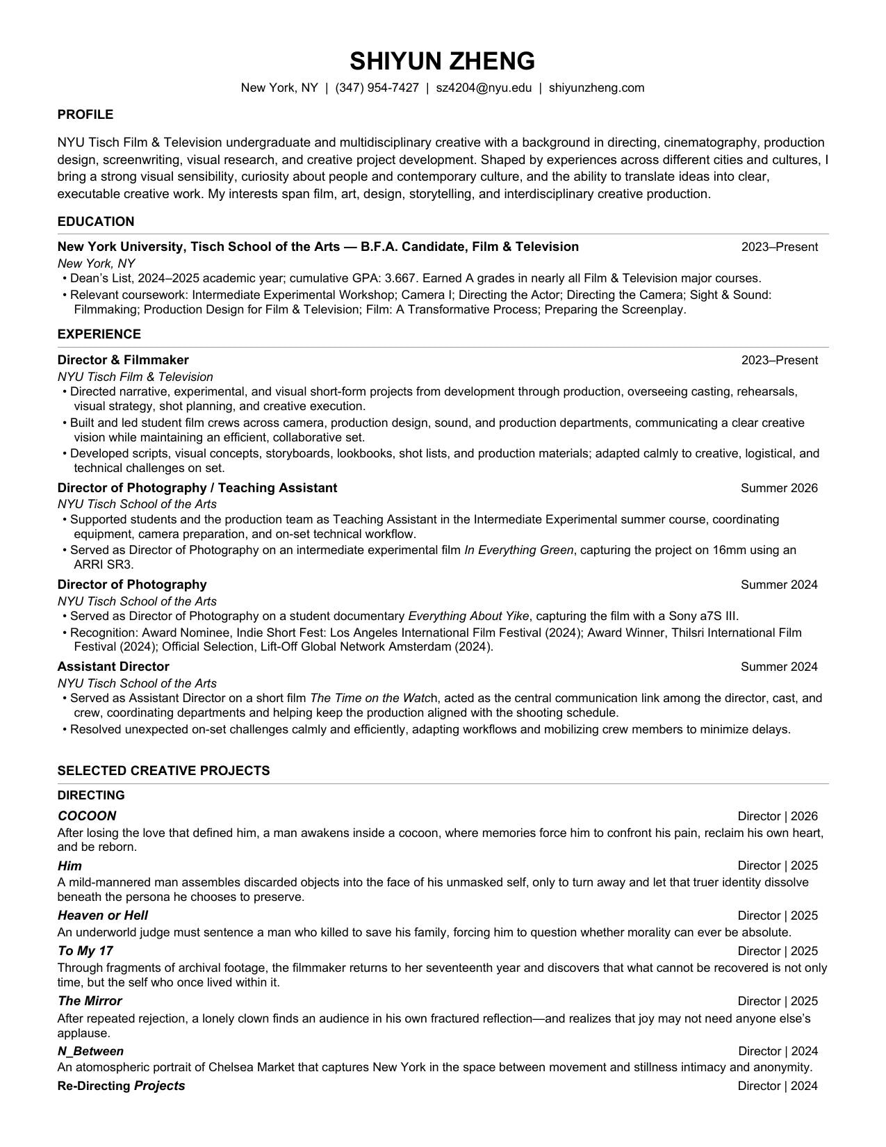 RESUME — 1 / 2